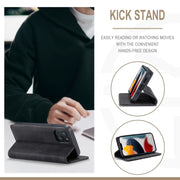 For iPhone 13 mini CaseMe-013 Multifunctional Retro Frosted Horizontal Flip Leather Case with Card Slot & Holder & Wallet (Black)