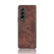 For Samsung Galaxy Z Fold3 5G Shockproof Litchi Texture PC + PU Case(Brown)