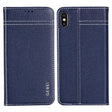 For iPhone XR GEBEI Top-grain Leather Horizontal Flip Protective Case with Holder & Card Slots(Blue) - More iPhone Cases by GEBEI | Online Shopping South Africa | PMC TechLife | Buy Now Pay Later Mobicred