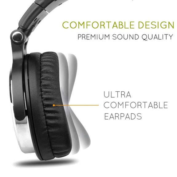OneOdio Pro-10 Head-mounted Noise Reduction Wired Headphone with Microphone, Color:Grey Blue