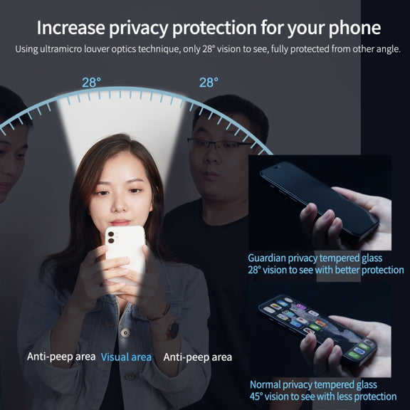 For iPhone 13 / 13 Pro NILLKIN Guardian Full Coverage Privacy-proof Tempered Glass Film