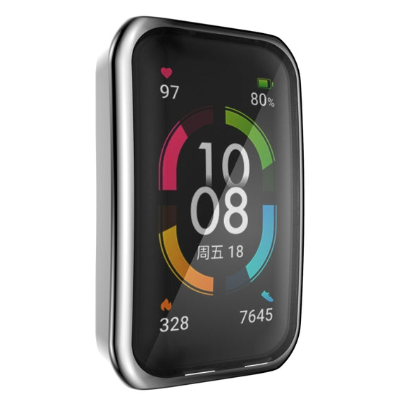 For Huawei Band 6 / 6 Pro / Honor Band 6 Full Coverage TPU Electroplating Protective Case Cover(Silver)