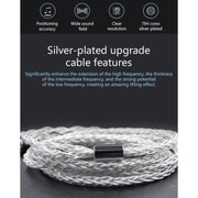 KZ 3.5mm Plug 784-core Blue Silver Mixed Braided Silver-plated Earphone Upgrade Cable For KZ ZS10 Pro / DQ6 / ASX, Cable Length: 1.2m(C Style)