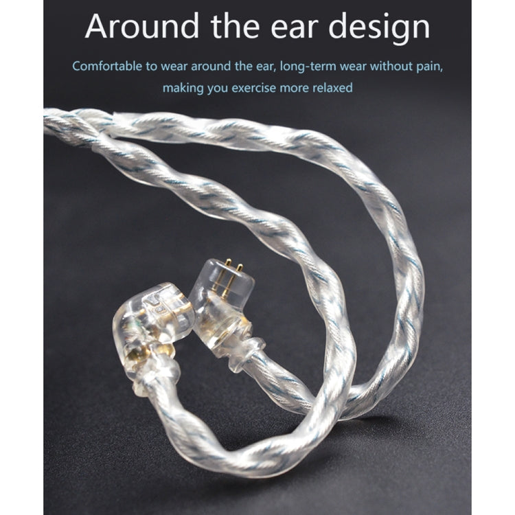 KZ 3.5mm Plug 784-core Blue Silver Mixed Braided Silver-plated Earphone Upgrade Cable For KZ ZS10 Pro / DQ6 / ASX, Cable Length: 1.2m(C Style)