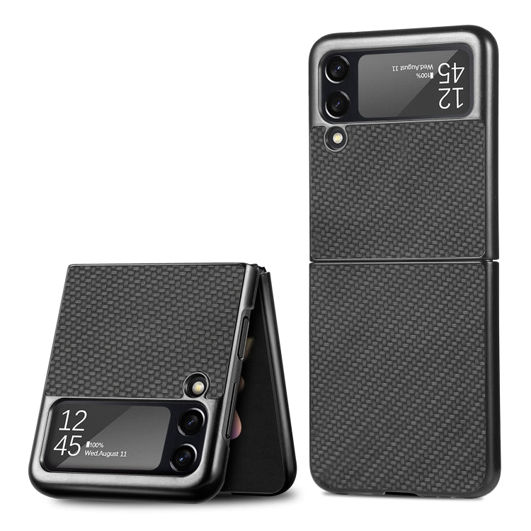 For Samsung Galaxy Z Flip3 5G Cross Pattern Slim PC Protective Case(Black)