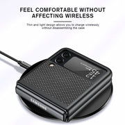 For Samsung Galaxy Z Flip3 5G Cross Pattern Slim PC Protective Case(Black)