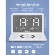 SY-118 15W Foldable Mirror Surface Perpetual Desk Calendar Clock Wireless Charger with Alarm Clock & Three-level Brightness Adjustable Function(White)