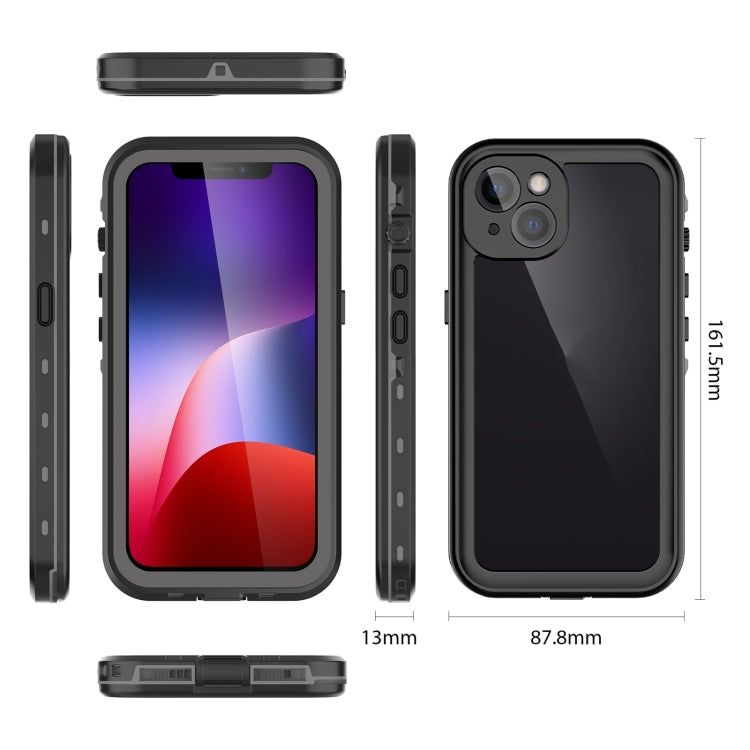 For iPhone 13 RedPepper Transparent Dot Shockproof Water-resistant PC + TPU Protective Case(Black)