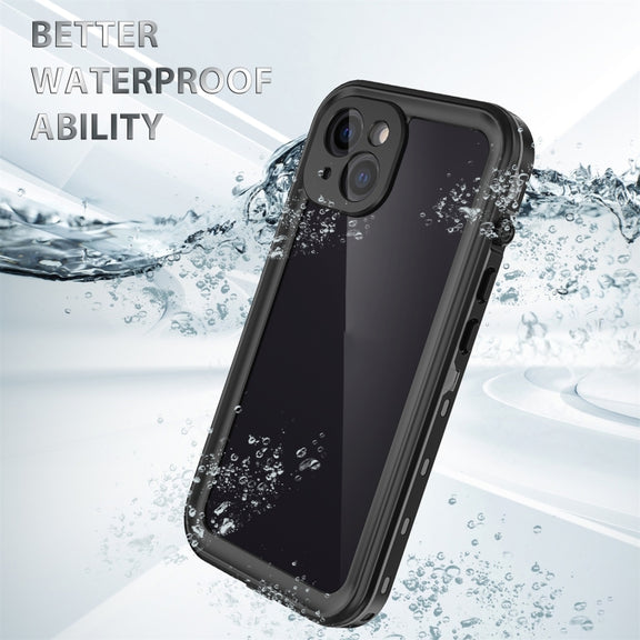 For iPhone 13 RedPepper Transparent Dot Shockproof Water-resistant PC + TPU Protective Case(Black)