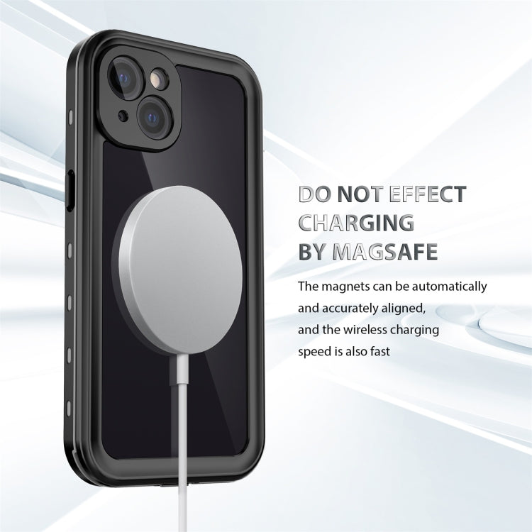 For iPhone 13 RedPepper Transparent Dot Shockproof Water-resistant PC + TPU Protective Case(Black)
