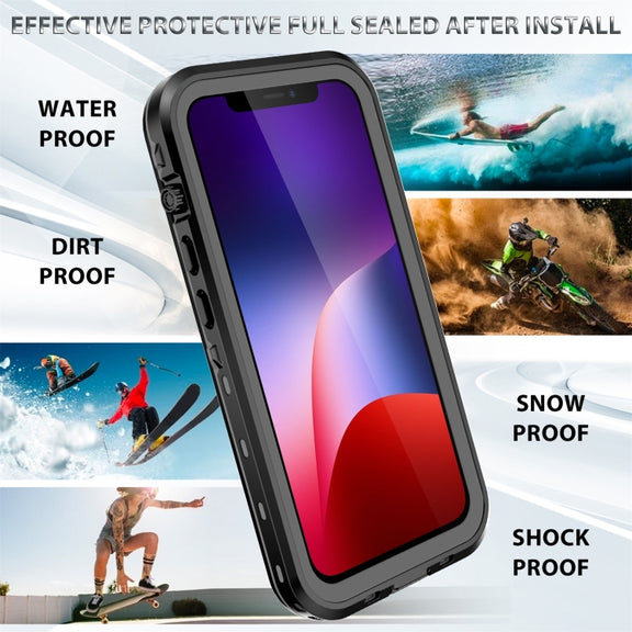 For iPhone 13 RedPepper Transparent Dot Shockproof Water-resistant PC + TPU Protective Case(Black)