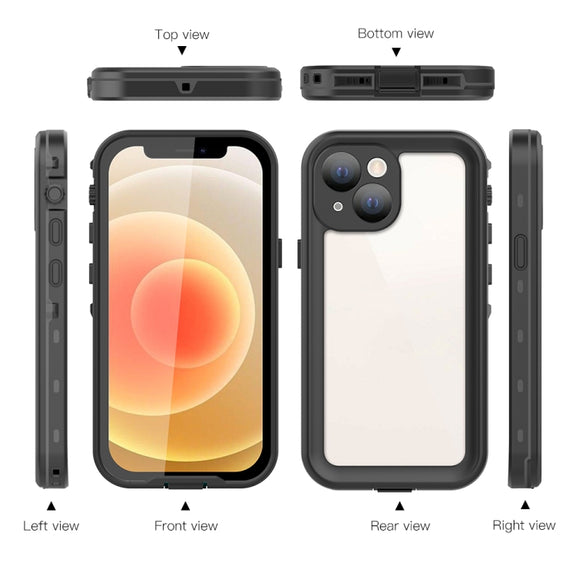 For iPhone 13 mini RedPepper Transparent Dot Shockproof Water-resistant PC + TPU Protective Case (Black)
