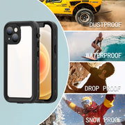 For iPhone 13 mini RedPepper Transparent Dot Shockproof Water-resistant PC + TPU Protective Case (Black)