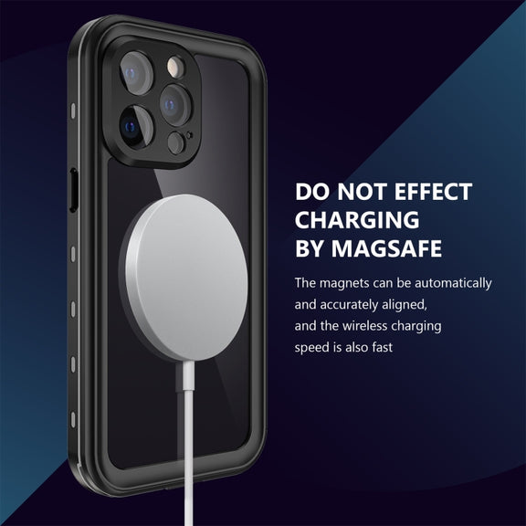 For iPhone 13 Pro RedPepper Transparent Dot Shockproof Water-resistant PC + TPU Protective Case (Black)