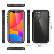 For iPhone 13 Pro Max RedPepper Transparent Dot Shockproof Water-resistant PC + TPU Protective Case (Black)