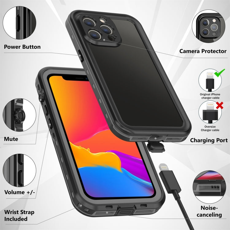 For iPhone 13 Pro Max RedPepper Transparent Dot Shockproof Water-resistant PC + TPU Protective Case (Black)