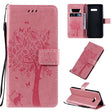 For LG G8X Tree & Cat Pattern Pressed Printing Horizontal Flip PU Leather Case with Holder & Card Slots & Wallet & Lanyard(Pink) - LG Cases by PMC TechLife | Online Shopping South Africa | PMC TechLife | Buy Now Pay Later Mobicred