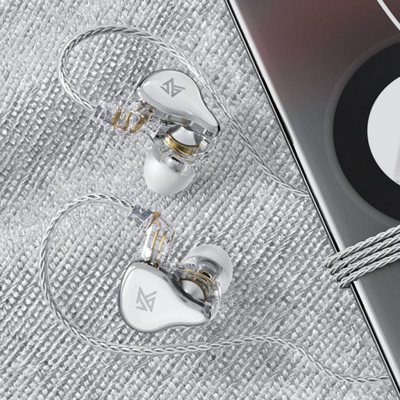 KZ ZAS 16-unit Ring Iron In-ear Wired Earphone, Standard Version(White)