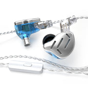 KZ ZAX 16-unit Ring Iron Sport Gaming In-ear Wired Earphone, Mic Version(Silver)
