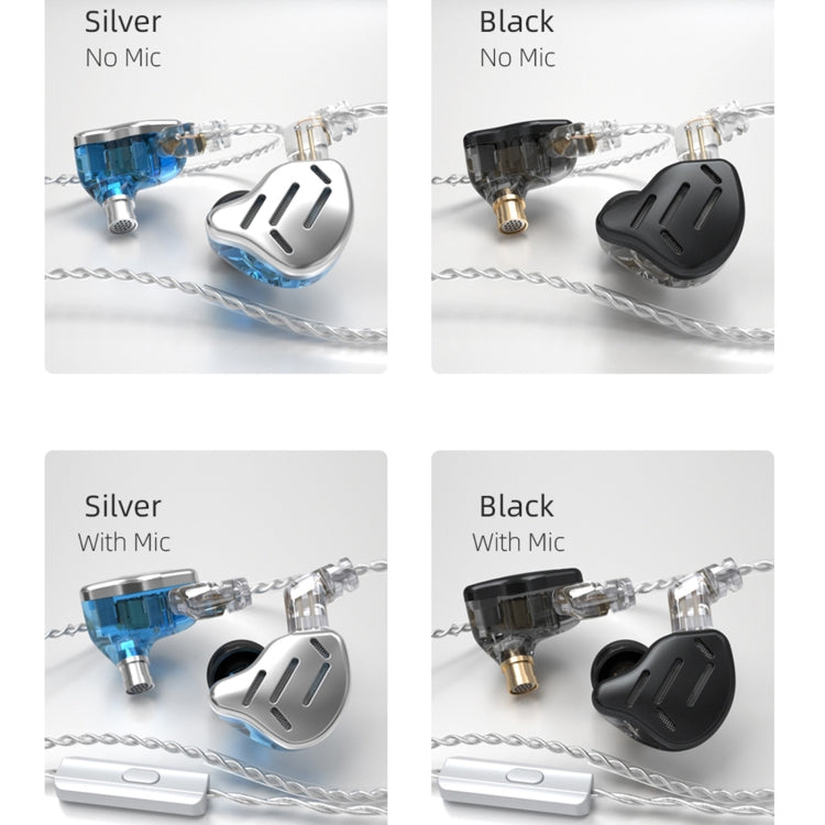 KZ ZAX 16-unit Ring Iron Sport Gaming In-ear Wired Earphone, Mic Version(Black)