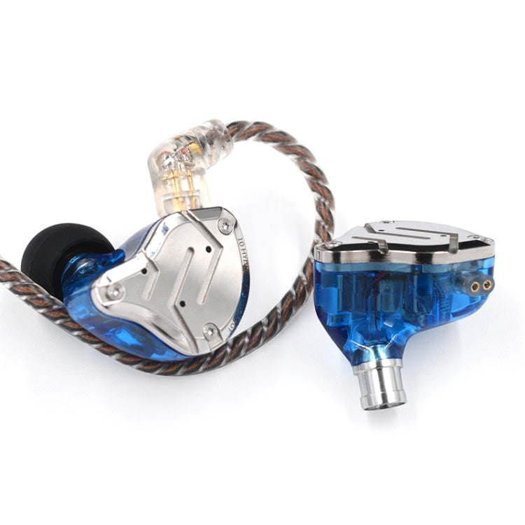 KZ ZS10 Pro 10-unit Ring Iron Gaming In-ear Wired Earphone, Mic Version(Blue)