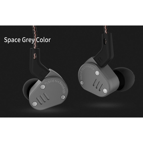 KZ ZSA Ring Iron Hybrid Drive Sport In-ear Wired Earphone, Standard Version(Grey)