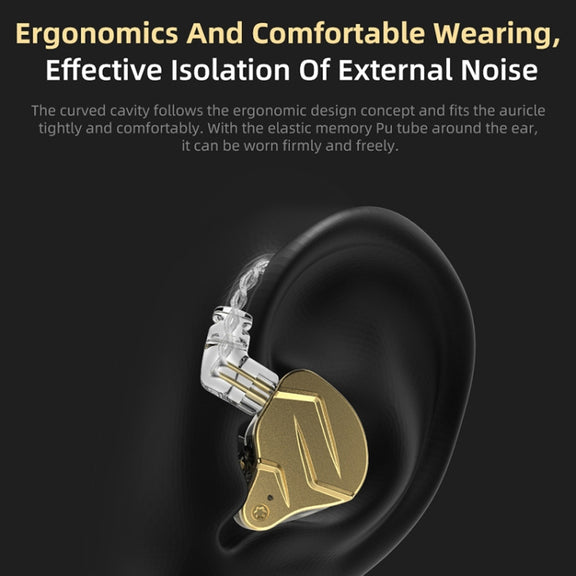 KZ ZSN Pro X Ring Iron Hybrid Drive Metal In-ear Wired Earphone, Standard Version(Black)