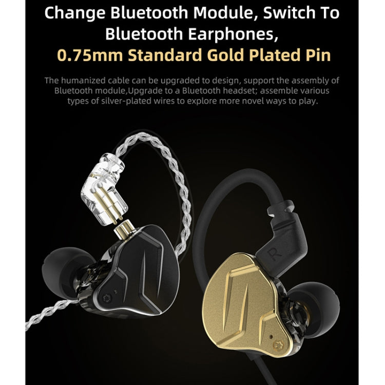 KZ ZSN Pro X Ring Iron Hybrid Drive Metal In-ear Wired Earphone, Mic Version(Black)