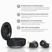 KZ SA08 Wireless Four-unit 5BA Balance Armature Bluetooth In-ear TWS Earphone(Black)