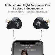 KZ SA08 Wireless Four-unit 5BA Balance Armature Bluetooth In-ear TWS Earphone(Black)
