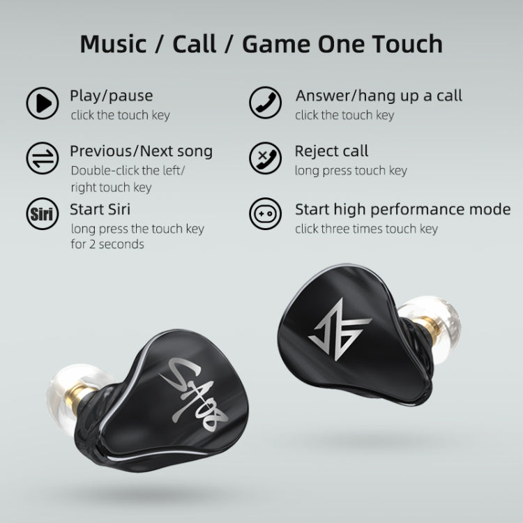 KZ SA08 Wireless Four-unit 5BA Balance Armature Bluetooth In-ear TWS Earphone(Black)