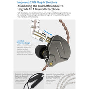 KZ ZSN Pro Ring Iron Hybrid Drive Metal In-ear Wired Earphone, Standard Version(Blue)
