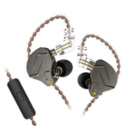 KZ ZSN Pro Ring Iron Hybrid Drive Metal In-ear Wired Earphone, Mic Version(Grey)