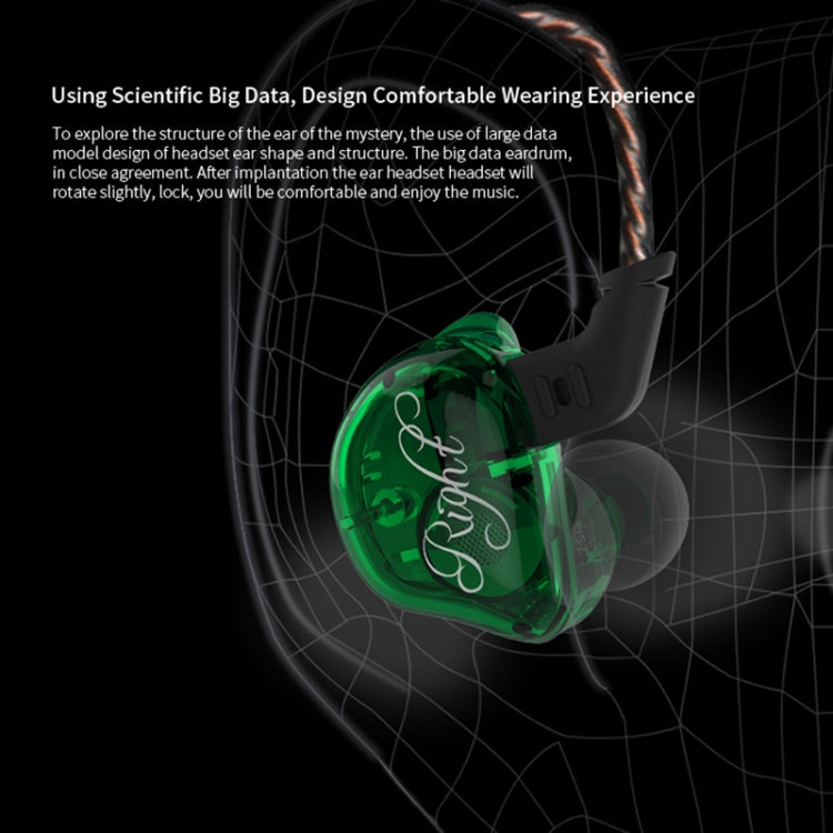 KZ ZSR 6-unit Ring Iron In-ear Wired Earphone, Mic Version(Green)