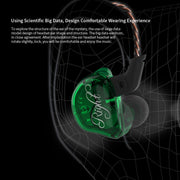 KZ ZSR 6-unit Ring Iron In-ear Wired Earphone, Mic Version(Green)