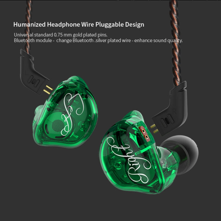 KZ ZSR 6-unit Ring Iron In-ear Wired Earphone, Mic Version(Green)