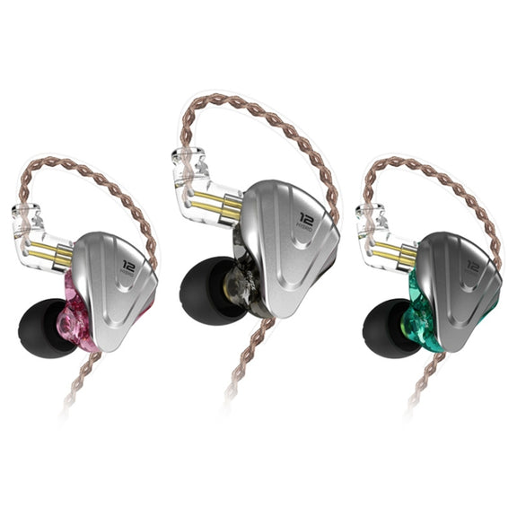 KZ ZSX 12-unit Ring Iron Metal Gaming In-ear Wired Earphone, Mic Version(Black)