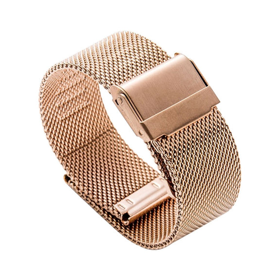 22mm 304 Stainless Steel Double Buckles Watch Band(Rose Gold)