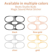 For Beats Studio Buds Wireless Bluetooth Earphone Magic Sound Metal Protective Sticker(Rose Gold)