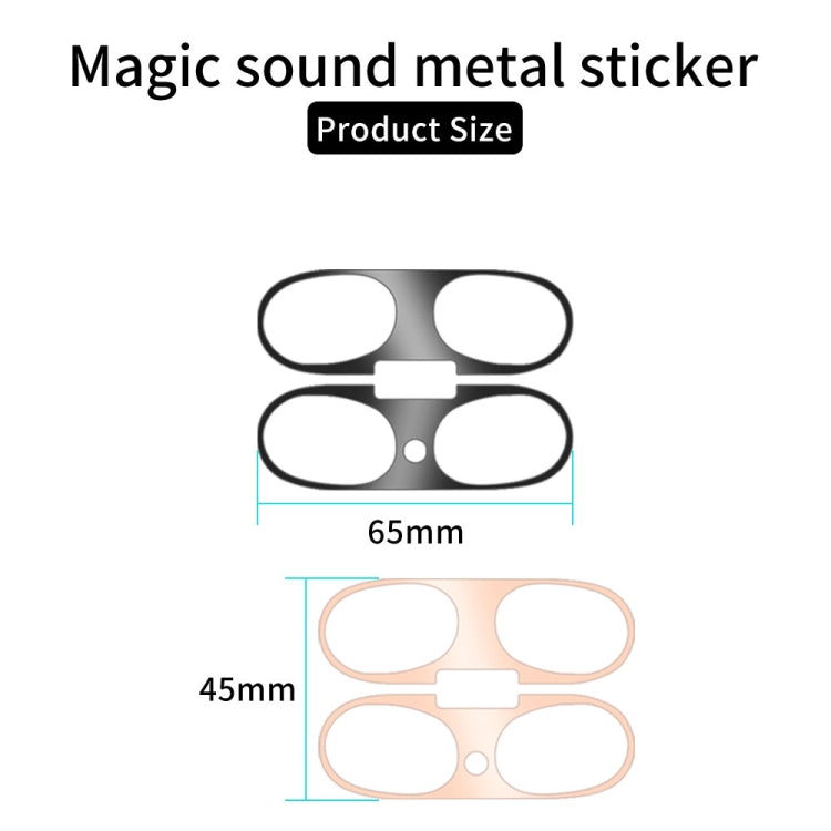 For Beats Studio Buds Wireless Bluetooth Earphone Magic Sound Metal Protective Sticker(Rose Gold)