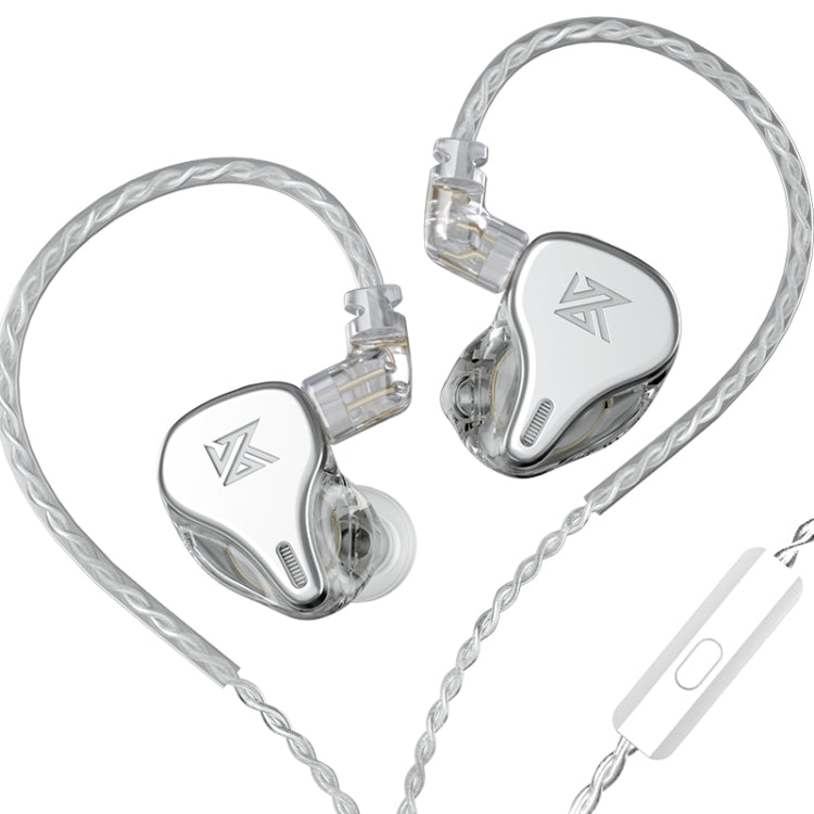 KZ DQ6 3-unit Dynamic HiFi In-Ear Wired Earphone With Mic(Silver)