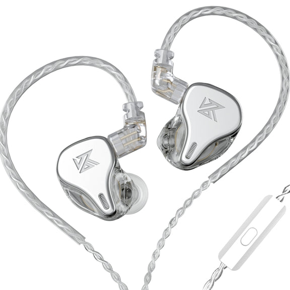 KZ DQ6 3-unit Dynamic HiFi In-Ear Wired Earphone With Mic(Silver)