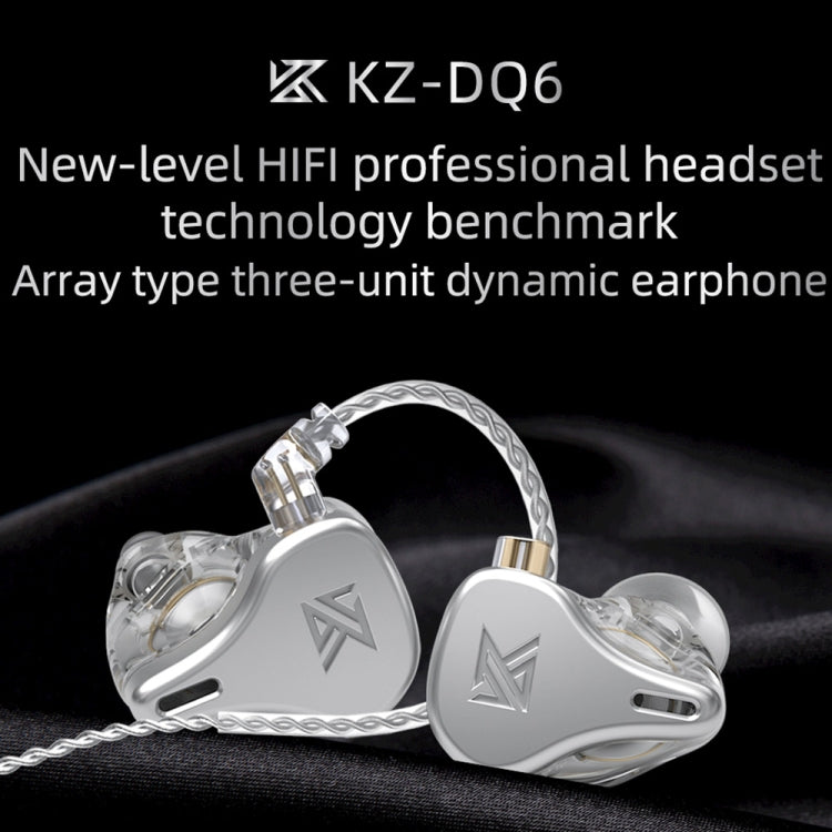 KZ DQ6 3-unit Dynamic HiFi In-Ear Wired Earphone With Mic(Grey)