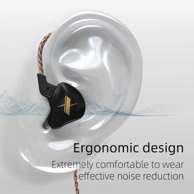 KZ EDX Dynamic Monitor HiFi In-Ear Wired Earphone No Mic(Black)