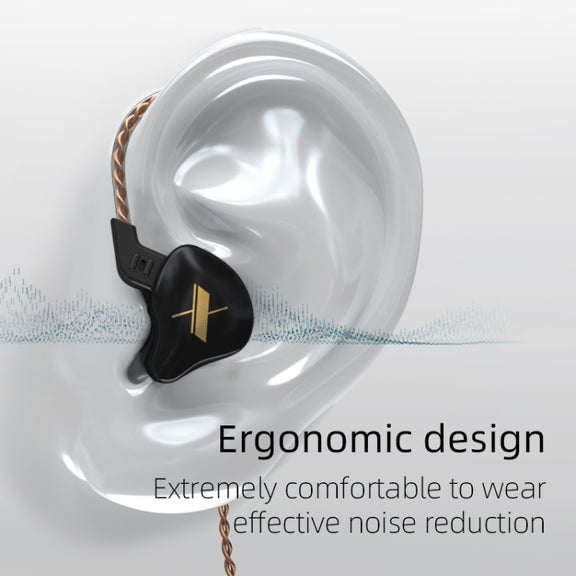 KZ EDX Dynamic Monitor HiFi In-Ear Wired Earphone No Mic(Black)