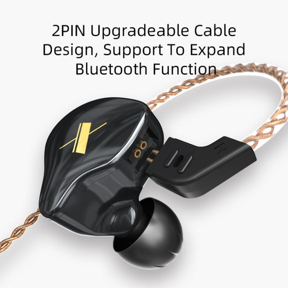 KZ EDX Dynamic Monitor HiFi In-Ear Wired Earphone With Mic(Black)