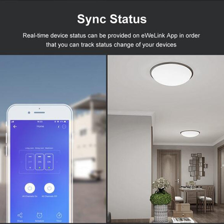 Sonoff T3 US-TX 433 RF WIFI Smart Remote Control Wall Touch Switch, US Plug, Style:Double Buttons