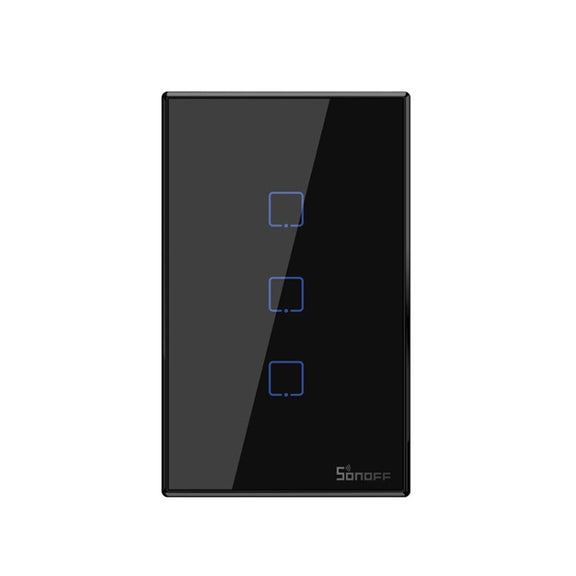 Sonoff T3 US-TX 433 RF WIFI Smart Remote Control Wall Touch Switch, US Plug, Style:Three Buttons