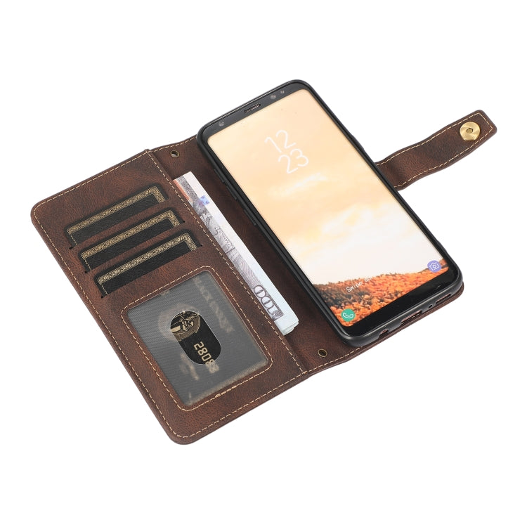 For Samsung Galaxy S8 PU + TPU Horizontal Flip Leather Case with Holder & Card Slot & Wallet & Lanyard(Brown)