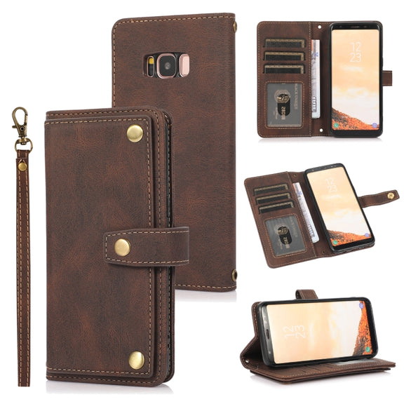 For Samsung Galaxy S8 PU + TPU Horizontal Flip Leather Case with Holder & Card Slot & Wallet & Lanyard(Brown)